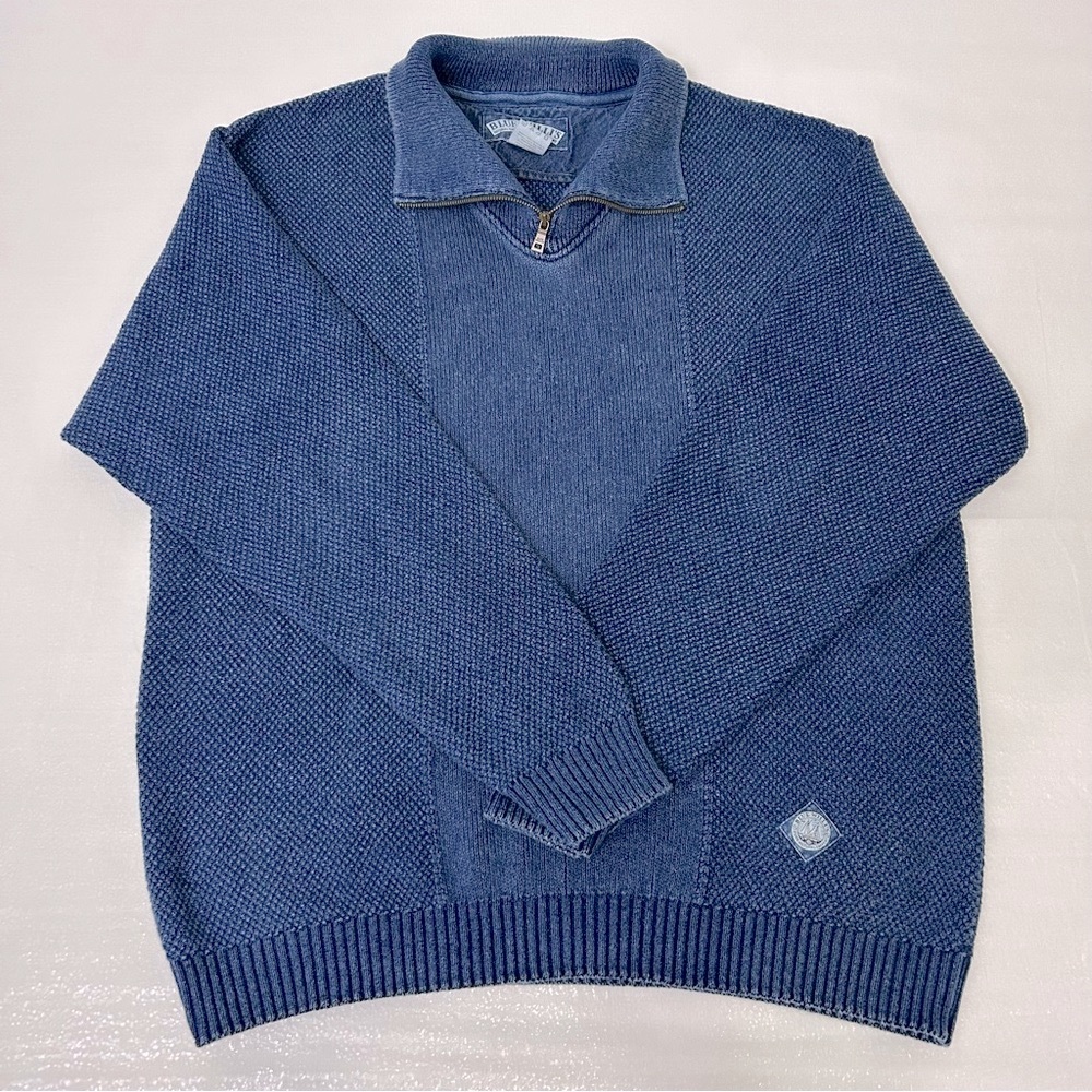 Blue Willi’s Mens Size Large Indigo Blue Fishermans Sweater Pullover